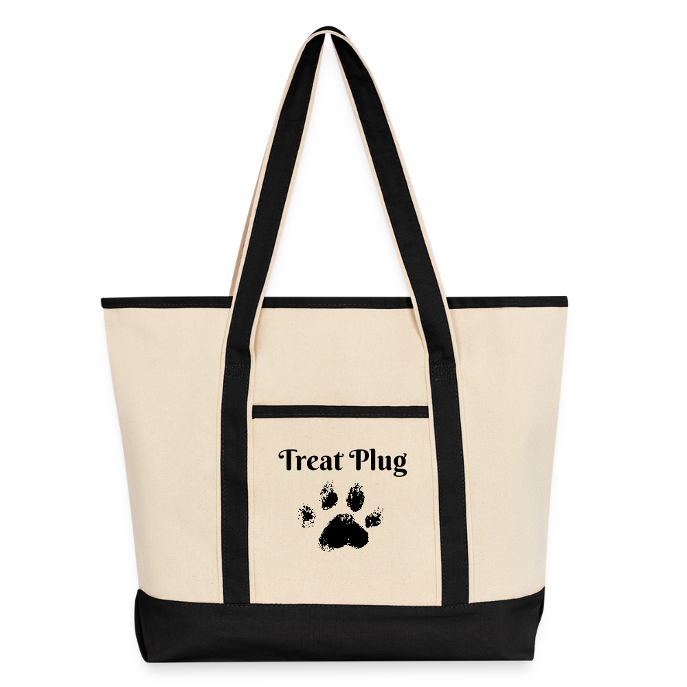 Treat Plug Large Canvas Deluxe Tote - Natural/Black
