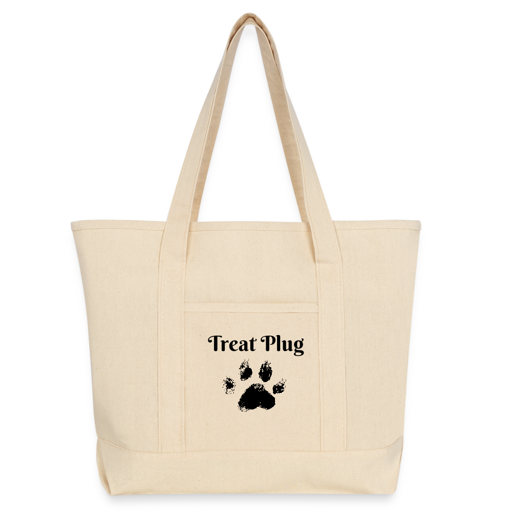 Treat Plug Large Canvas Deluxe Tote - natural