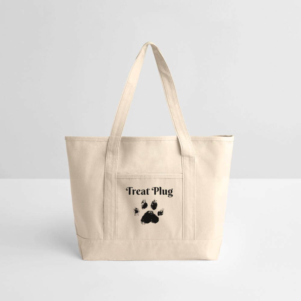 Treat Plug Large Canvas Deluxe Tote - natural