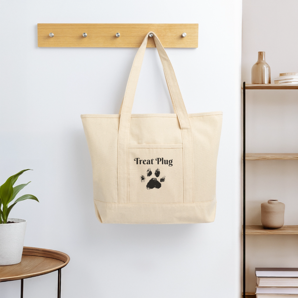 Treat Plug Large Canvas Deluxe Tote - natural