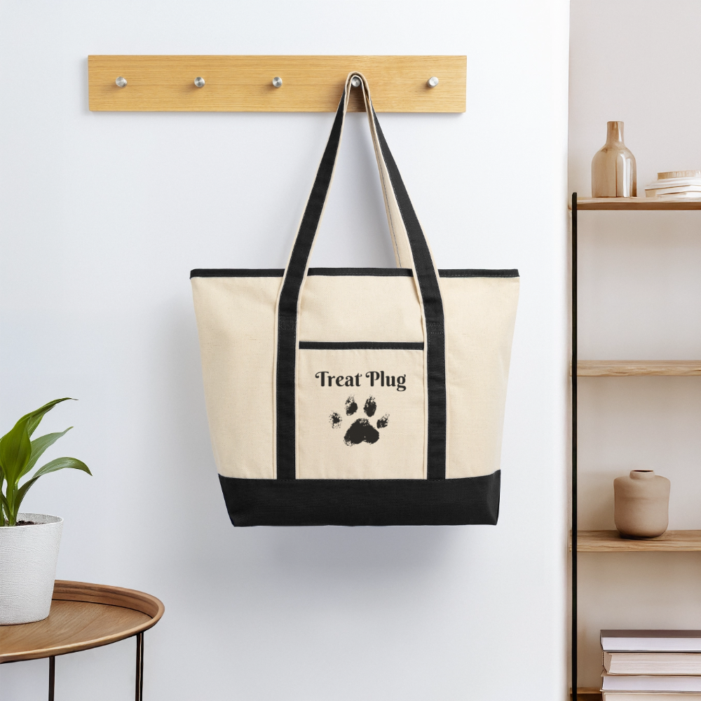 Treat Plug Large Canvas Deluxe Tote - Natural/Black