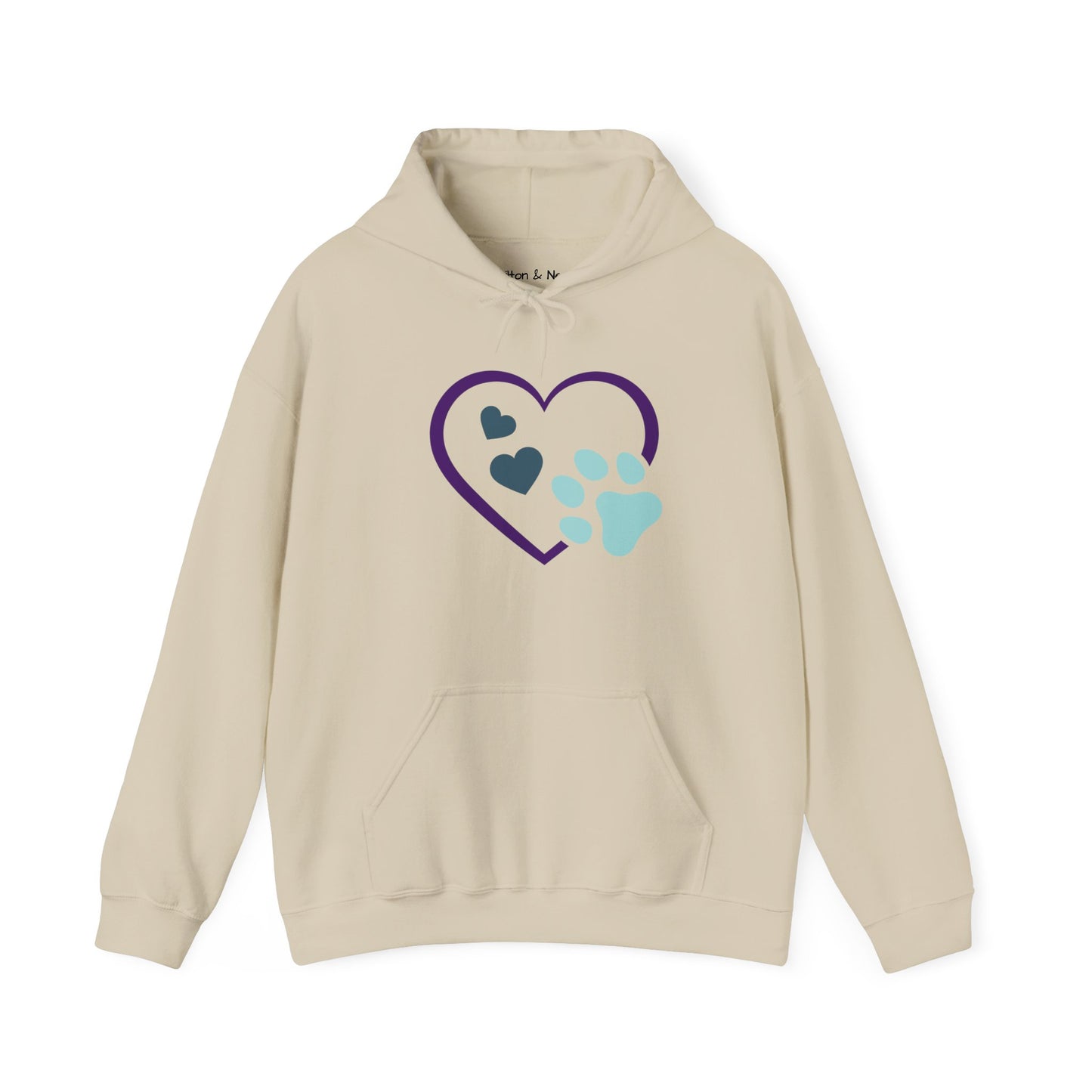 Heart & Paw Unisex Hoodie, Animal Lover Gift, Cozy Sweatshirt, Cute Pet Lover Hoodie