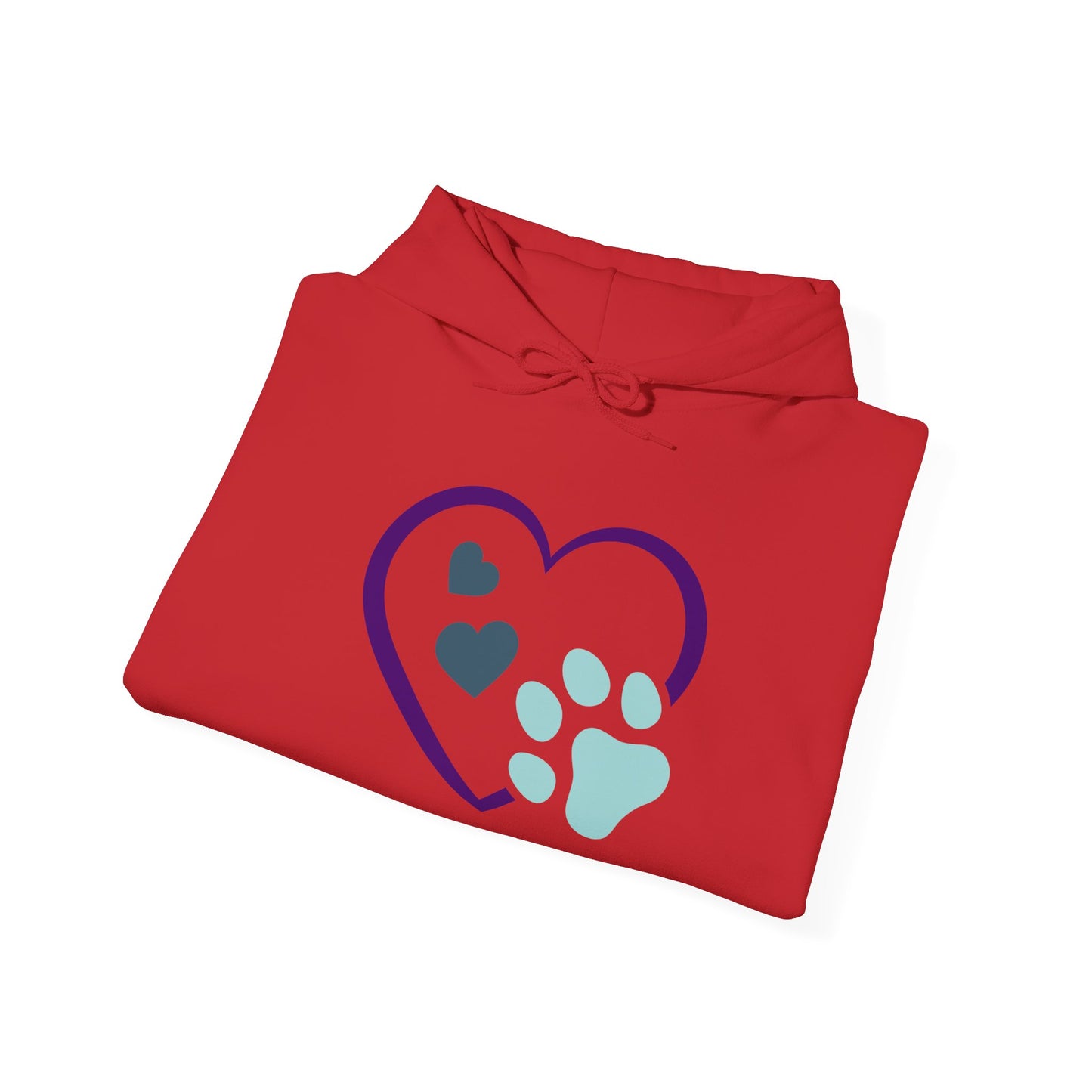 Heart & Paw Unisex Hoodie, Animal Lover Gift, Cozy Sweatshirt, Cute Pet Lover Hoodie
