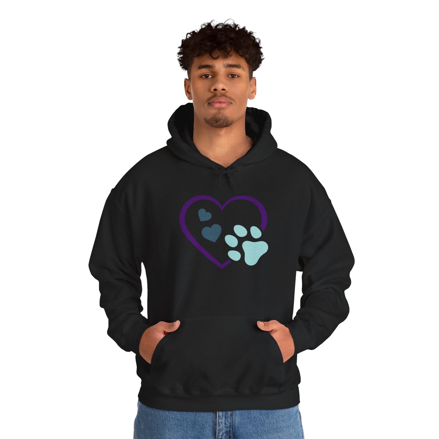 Heart & Paw Unisex Hoodie, Animal Lover Gift, Cozy Sweatshirt, Cute Pet Lover Hoodie