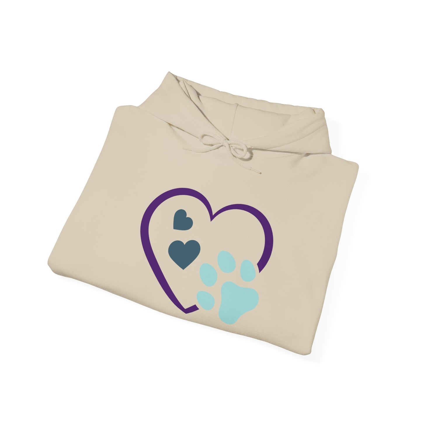 Heart & Paw Unisex Hoodie, Animal Lover Gift, Cozy Sweatshirt, Cute Pet Lover Hoodie