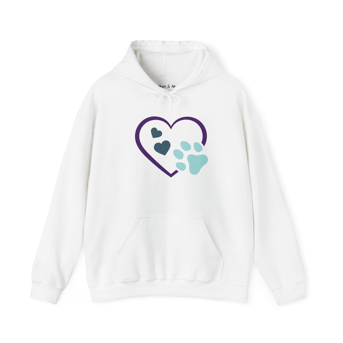 Heart & Paw Unisex Hoodie, Animal Lover Gift, Cozy Sweatshirt, Cute Pet Lover Hoodie