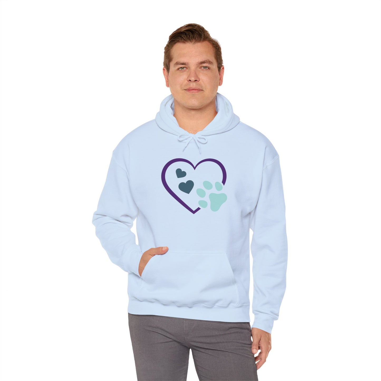 Heart & Paw Unisex Hoodie, Animal Lover Gift, Cozy Sweatshirt, Cute Pet Lover Hoodie