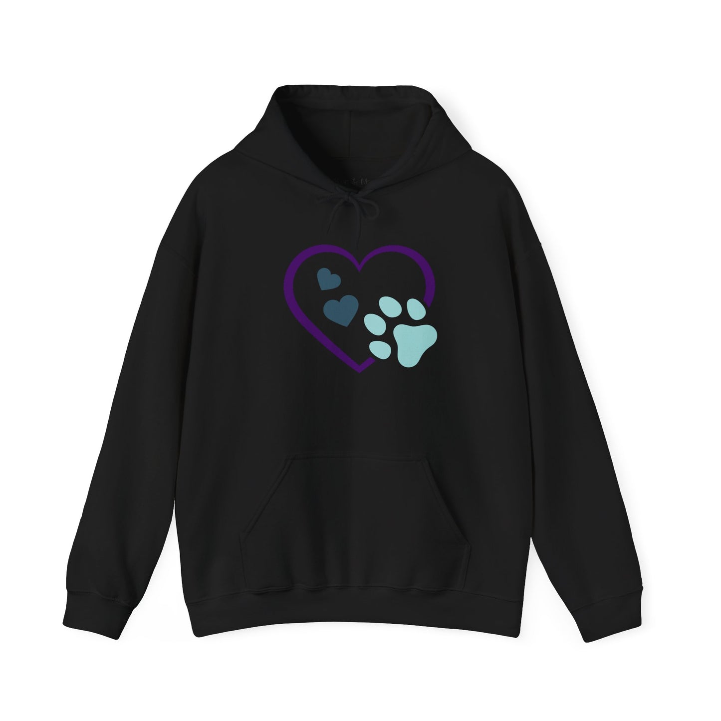Heart & Paw Unisex Hoodie, Animal Lover Gift, Cozy Sweatshirt, Cute Pet Lover Hoodie