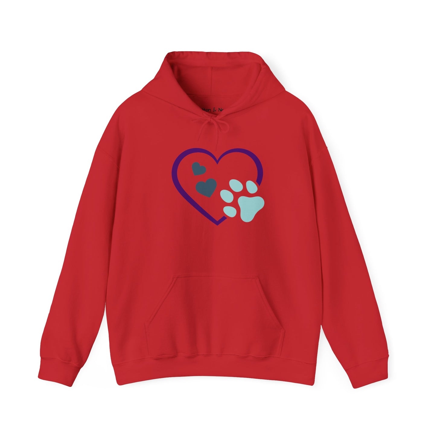 Heart & Paw Unisex Hoodie, Animal Lover Gift, Cozy Sweatshirt, Cute Pet Lover Hoodie