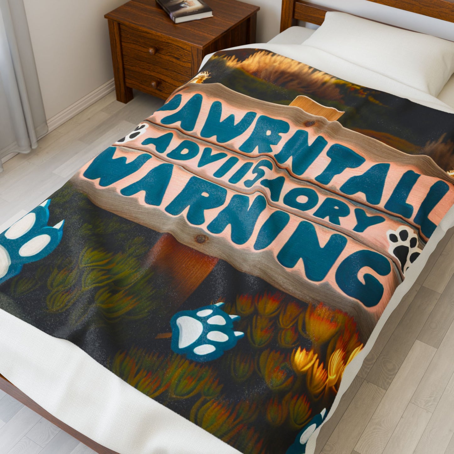 Paws Off Cozy Velveteen Plush Blanket - Perfect Pet-themed Gift, Home Decor, Snuggle Companion