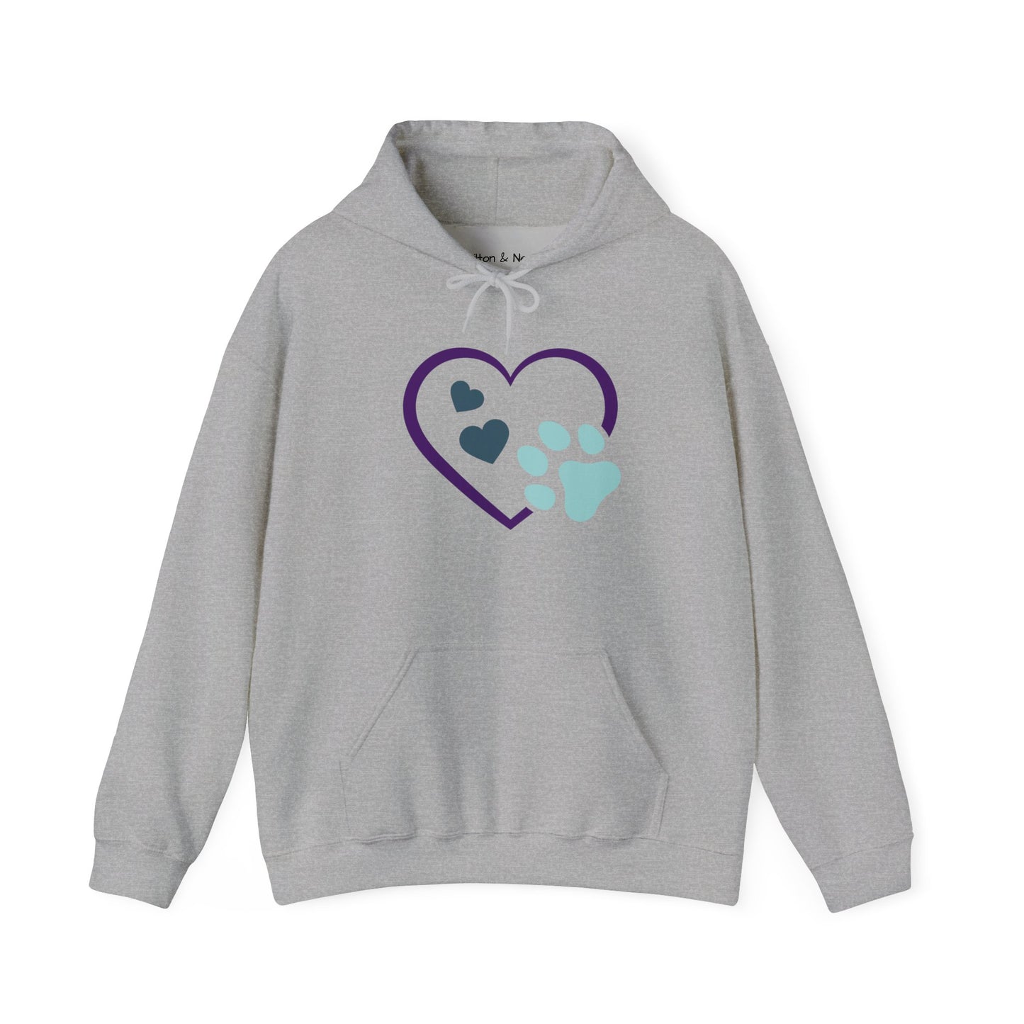 Heart & Paw Unisex Hoodie, Animal Lover Gift, Cozy Sweatshirt, Cute Pet Lover Hoodie