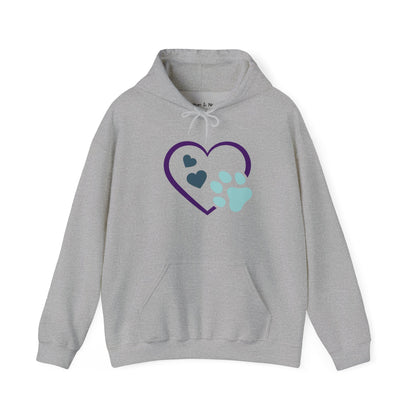 Heart & Paw Unisex Hoodie, Animal Lover Gift, Cozy Sweatshirt, Cute Pet Lover Hoodie