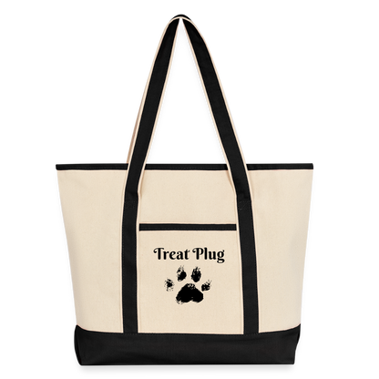 Treat Plug Large Canvas Deluxe Tote - Natural/Black