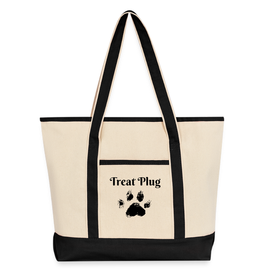 Treat Plug Large Canvas Deluxe Tote - Natural/Black
