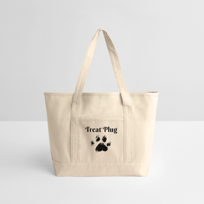 Treat Plug Large Canvas Deluxe Tote - natural