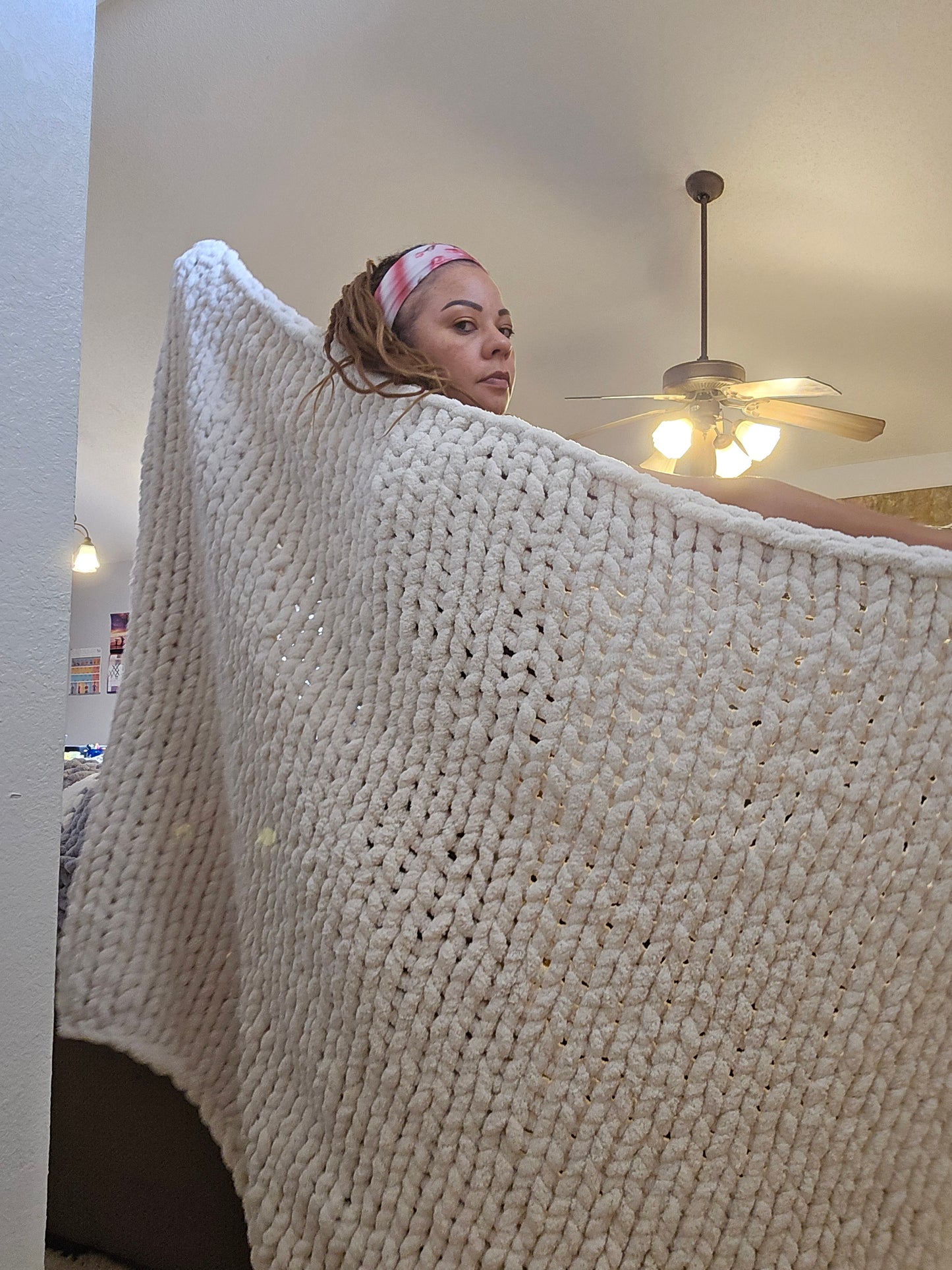 The Nimbus Throw | Hand Knit Cozy Blanket by Milton & Neo