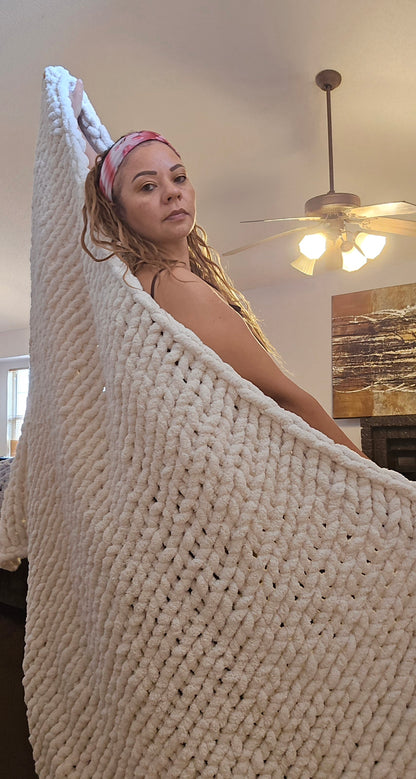 The Nimbus Throw | Hand Knit Cozy Blanket by Milton & Neo