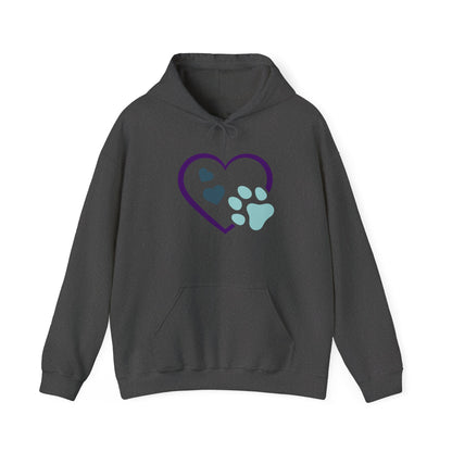 Heart & Paw Unisex Hoodie, Animal Lover Gift, Cozy Sweatshirt, Cute Pet Lover Hoodie