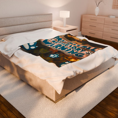 Paws Off Cozy Velveteen Plush Blanket - Perfect Pet-themed Gift, Home Decor, Snuggle Companion