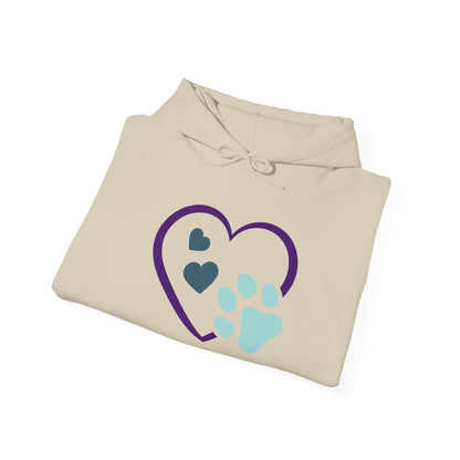 Heart & Paw Unisex Hoodie, Animal Lover Gift, Cozy Sweatshirt, Cute Pet Lover Hoodie