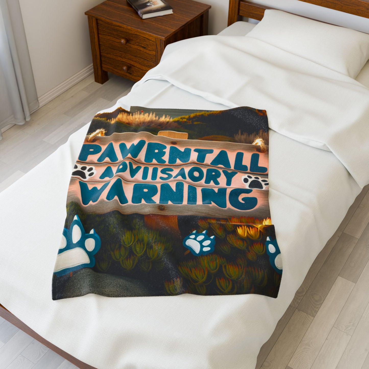 Paws Off Cozy Velveteen Plush Blanket - Perfect Pet-themed Gift, Home Decor, Snuggle Companion