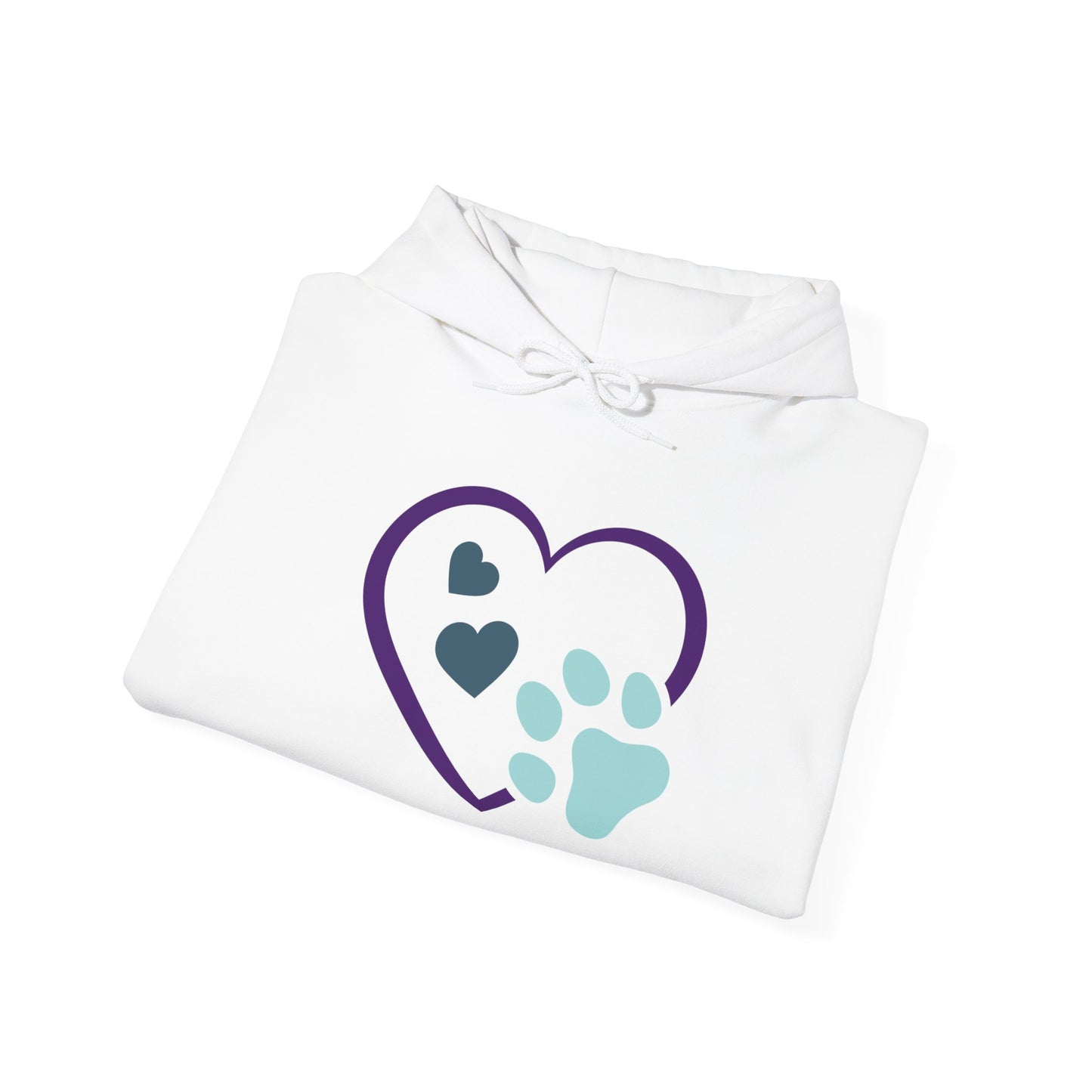 Heart & Paw Unisex Hoodie, Animal Lover Gift, Cozy Sweatshirt, Cute Pet Lover Hoodie