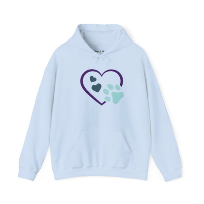 Heart & Paw Unisex Hoodie, Animal Lover Gift, Cozy Sweatshirt, Cute Pet Lover Hoodie