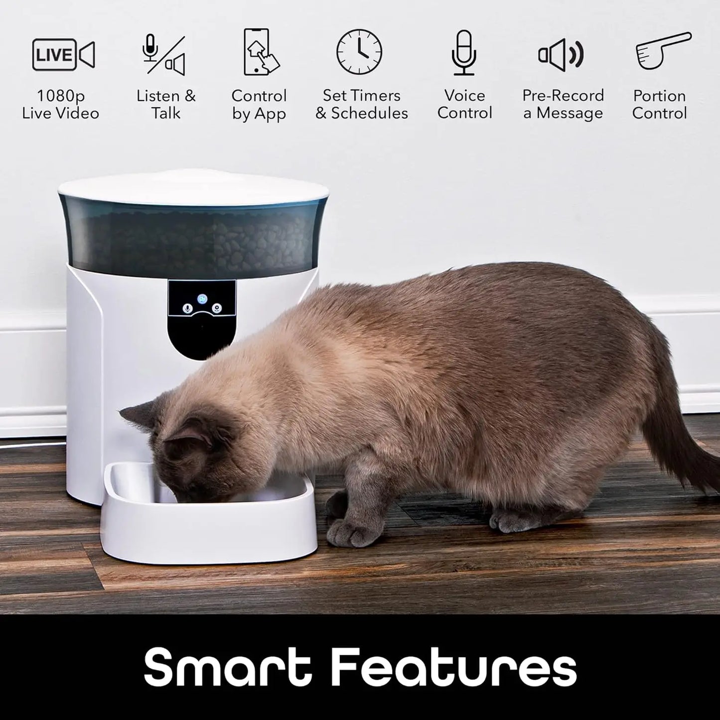 Geeni 7L Automatic Feeder with Smart Home Pet Camera