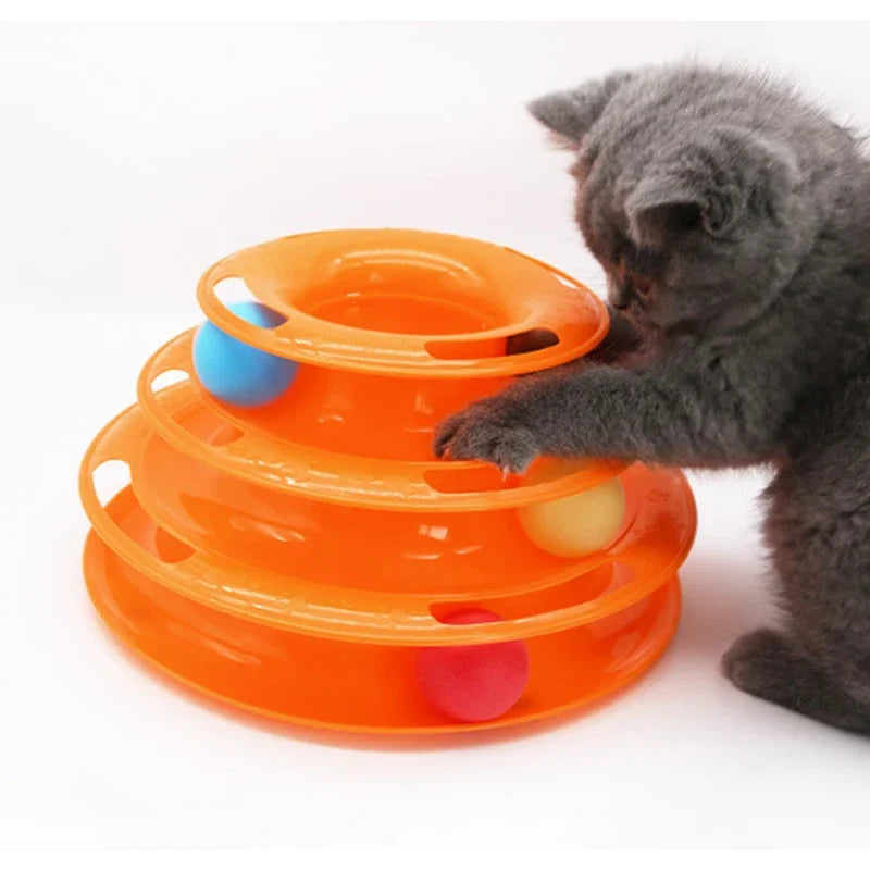 Kitty Spin 'n' Chase Tower Interactive Pet Toy