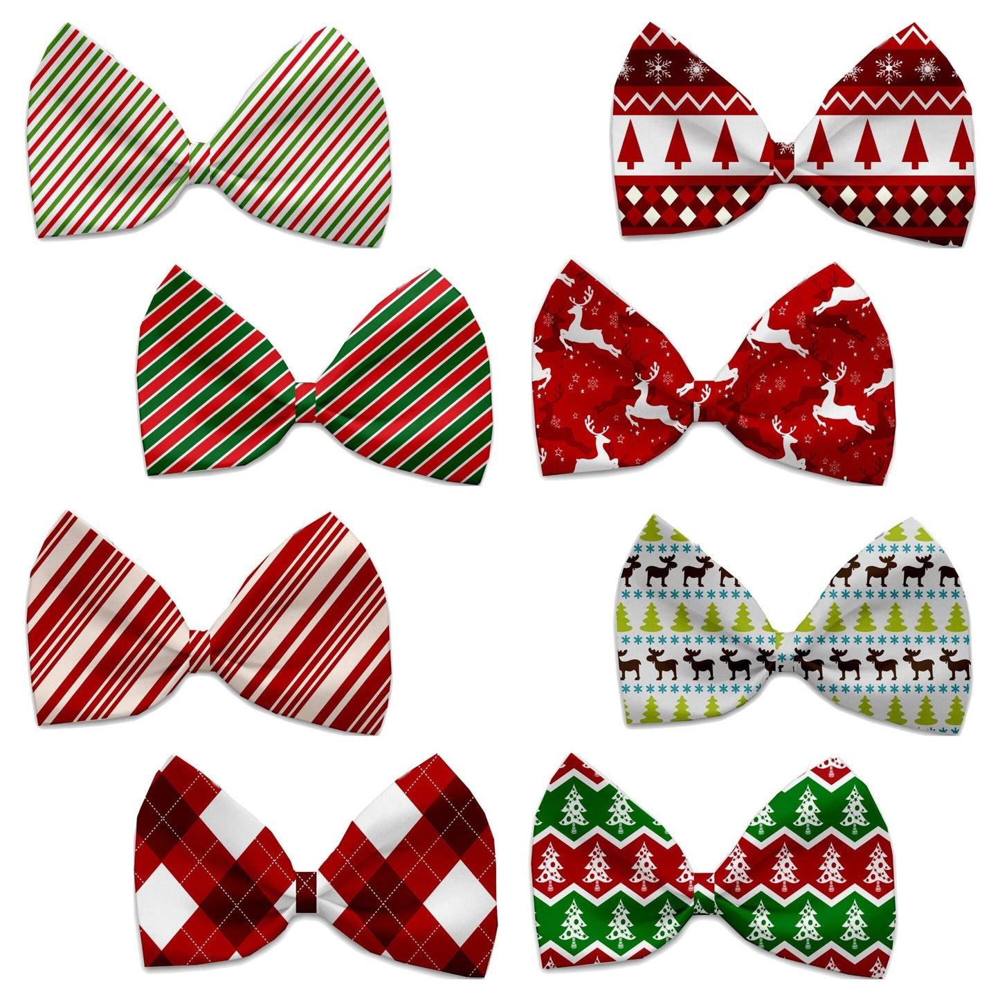 "Candy Cane Lane" Pet Dog and Cat Bow Ties