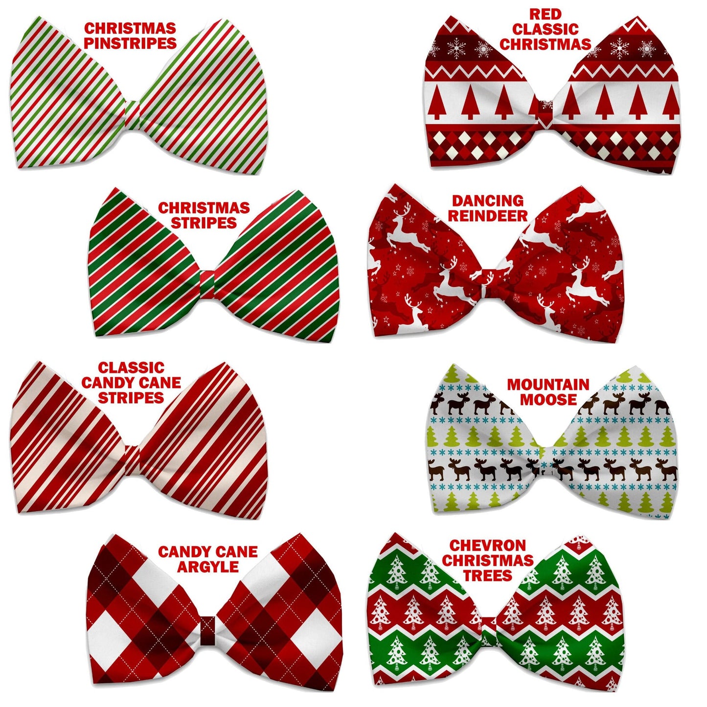 "Candy Cane Lane" Pet Dog and Cat Bow Ties