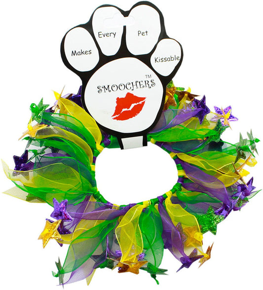 "Mardi Gras" Smoochers Party Pet Collar Necklace by Mirage